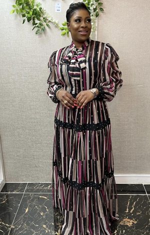 LUX STRIPE MAXI DRESS