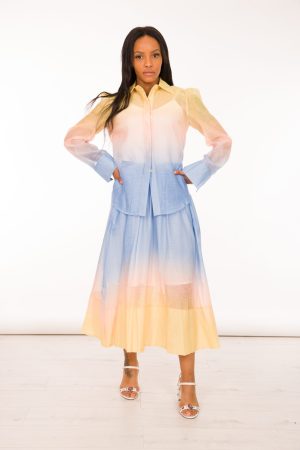 ombre-midi-skirt-top-co-ord-set