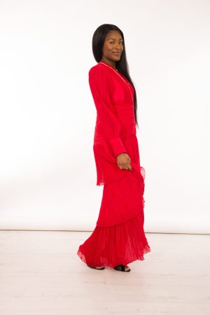 Luxury pleated Maxi Dress