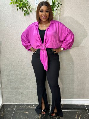 Home TIE FRONT BATWING TOP