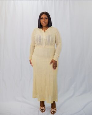 Hollow knit skirt and top