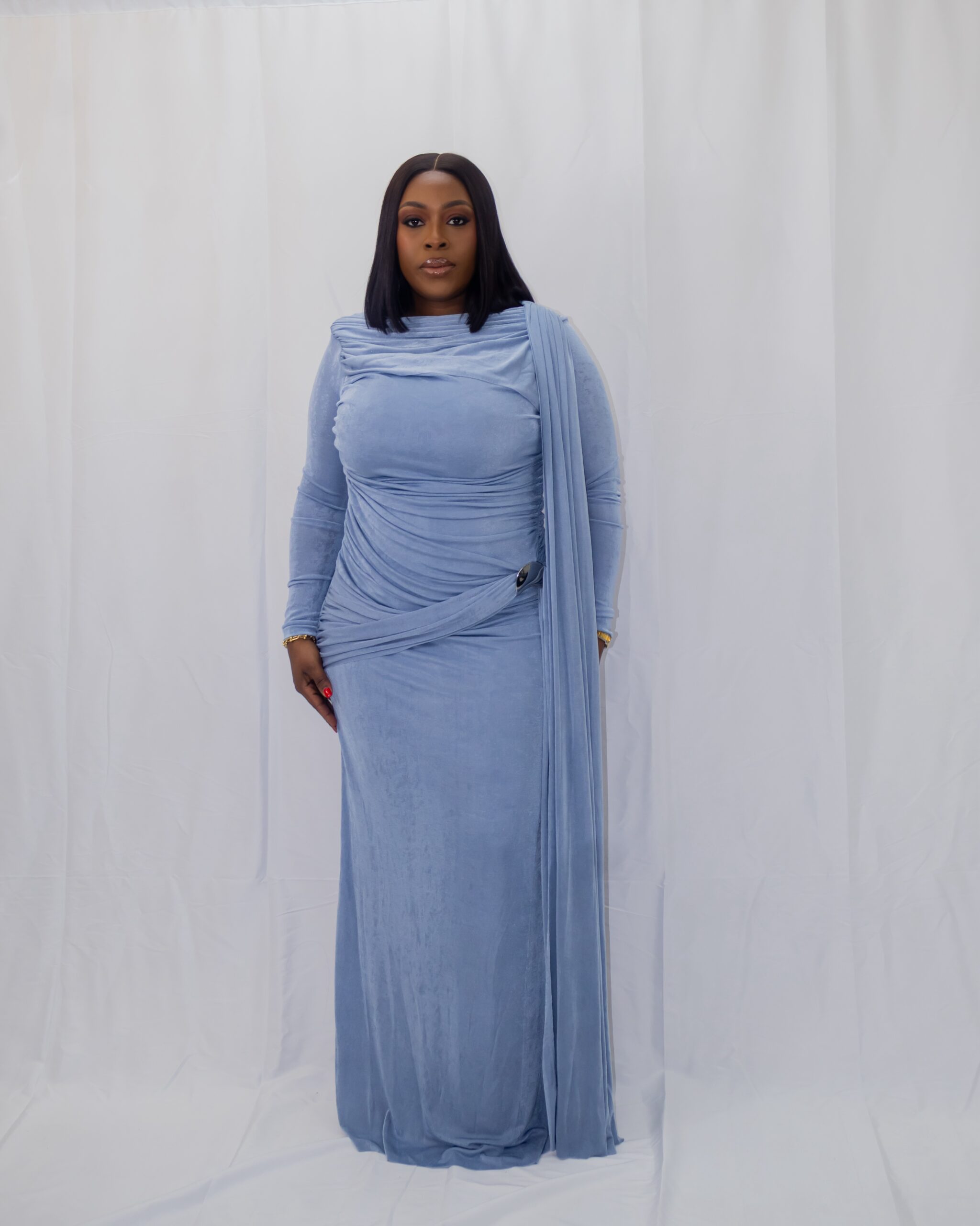 ruched-blue-maxi-dress