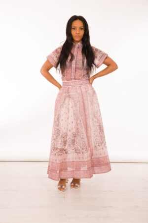 Motifs print skirt set