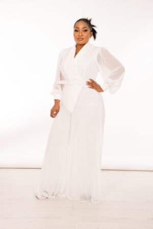 Embellished pleated jumpsuit