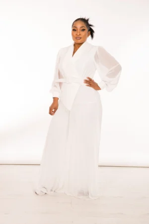 Embellished pleated jumpsuit