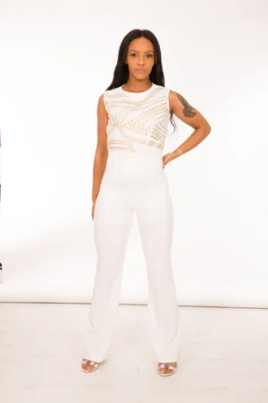 Embellished top jumpsuit