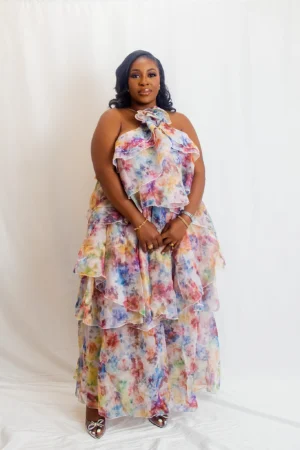Soft floral maxi dress