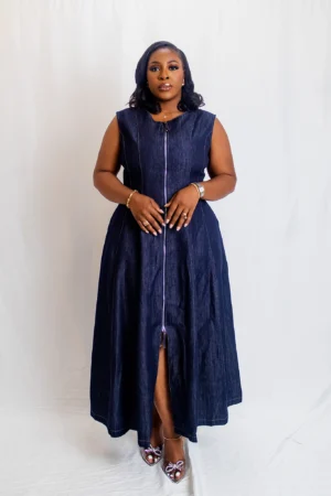 Denim zip dress
