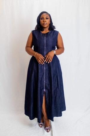 Denim zip dress