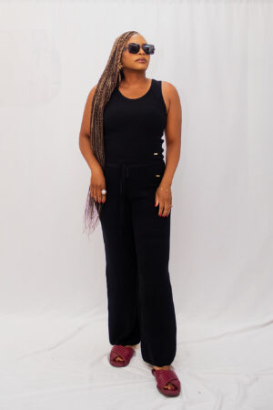 Ribbed sleeveless knit co ord set