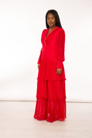 Luxury pleated Maxi Dress