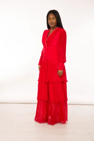Luxury pleated Maxi Dress