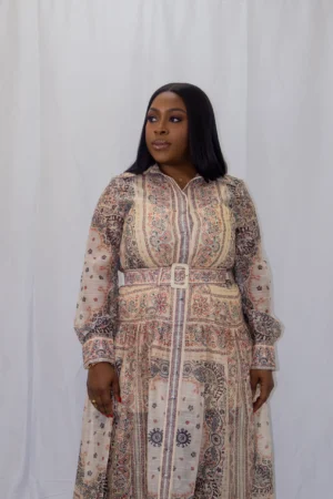Paisley print midi dress