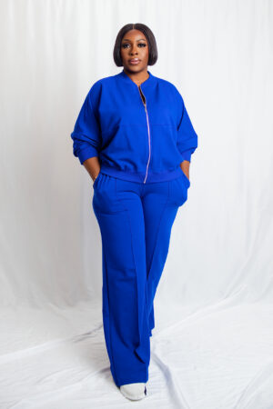 Plain velvety tracksuit